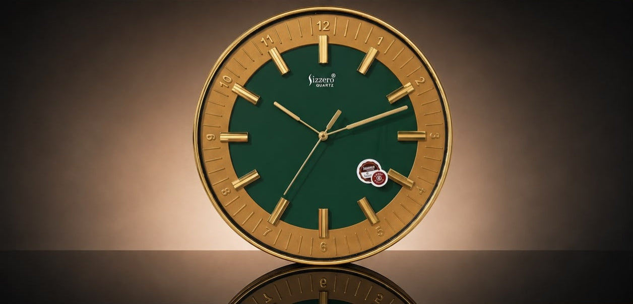 Emerald Luxe Gold Wall Clock