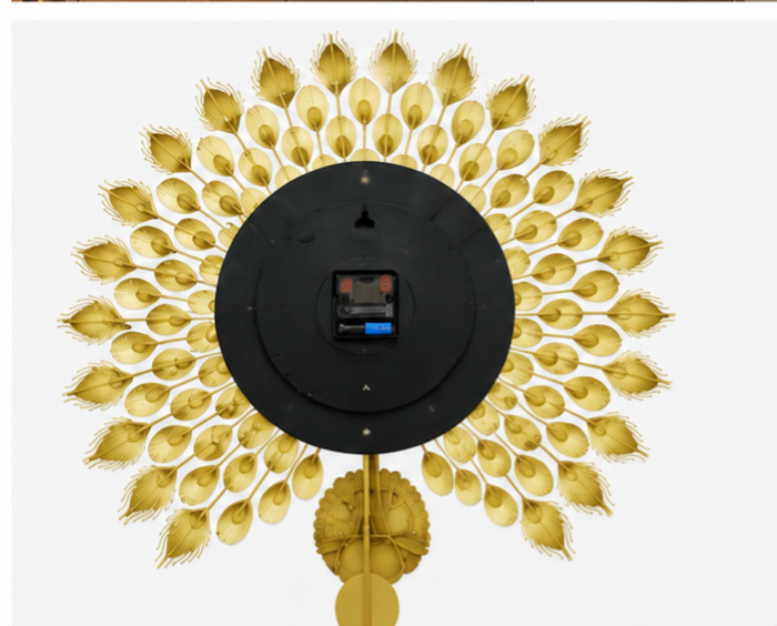 Royal Peacock Wall Clock – Luxury Metal Decorative Wall Clock for Living Room & Home Décor