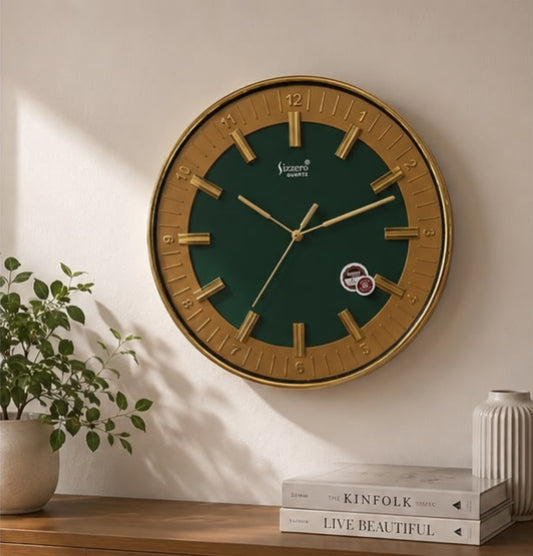 Emerald Luxe Gold Wall Clock