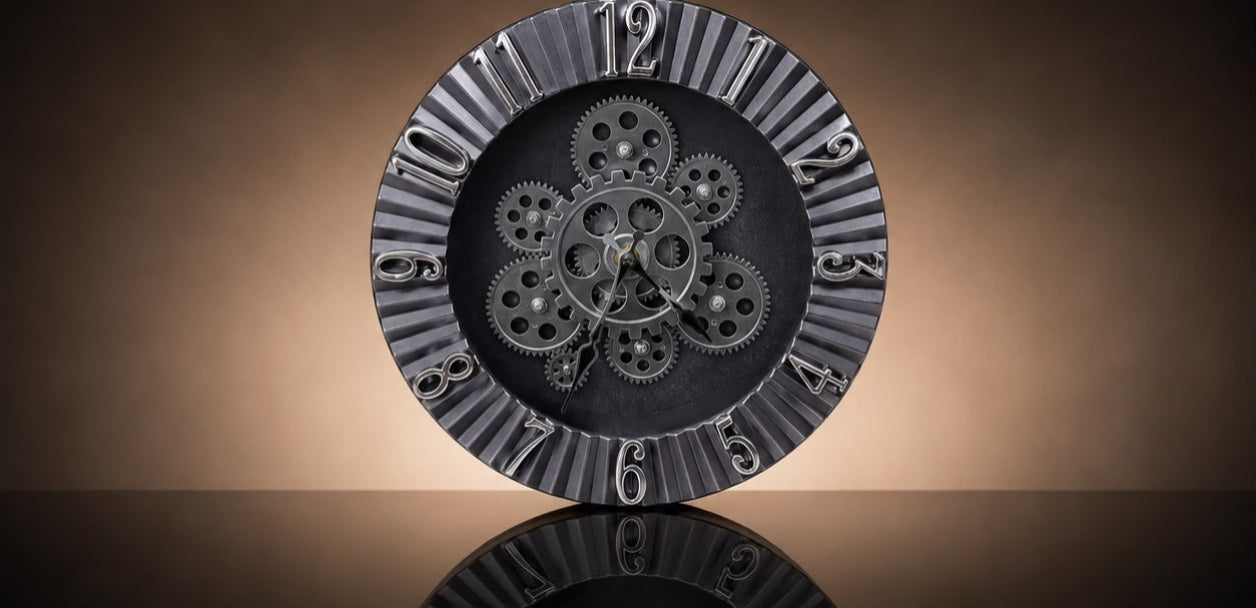 Industrial Iron Gear Wall Clock