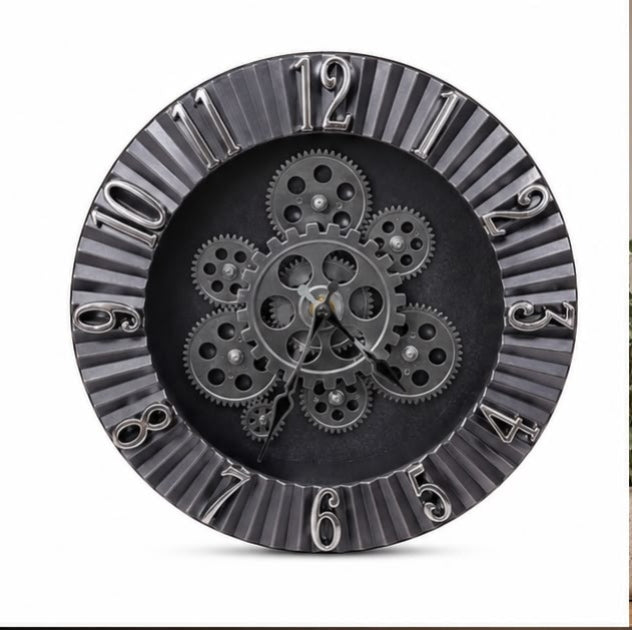 Industrial Iron Gear Wall Clock