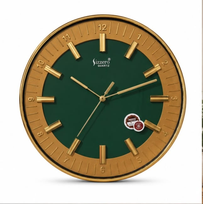 Emerald Luxe Gold Wall Clock