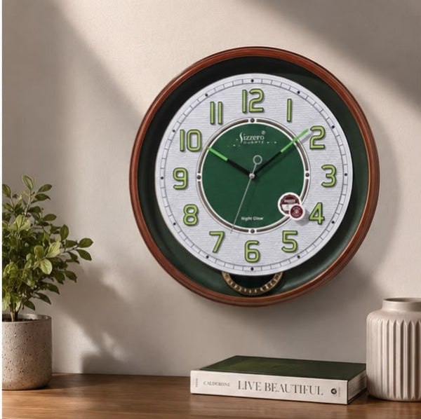 Luminous Green Night Glow Wall Clock