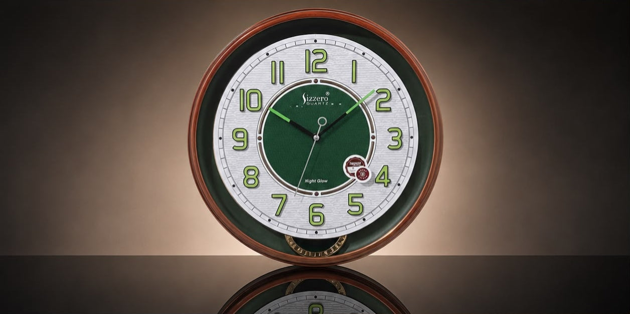 Luminous Green Night Glow Wall Clock